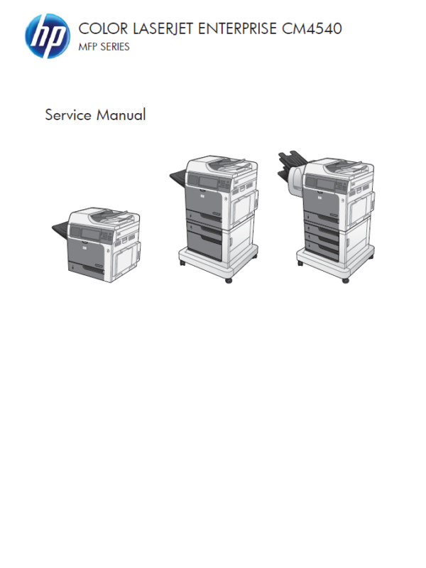 Service manual HP Color LaserJet CM4540, CM4540f, CM4540fskm