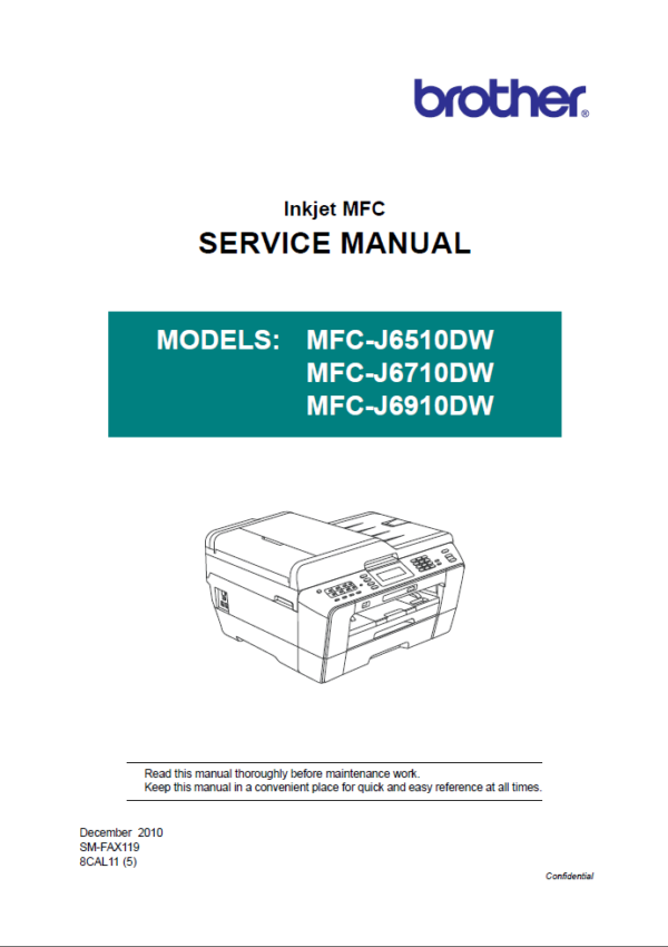 Service manual Brother MFC-J6510DW MFC-J6710DW MFC-J6910DW