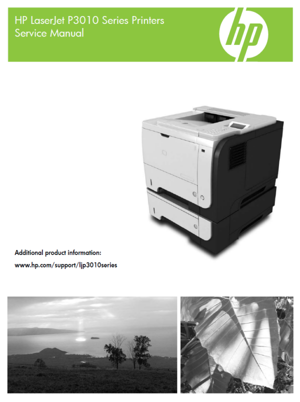 Service manual HP LaserJet P3010 Series Printers P3015d P3015dn P3015x