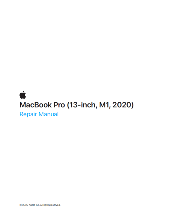 Service manual MacBook Pro (13-inch, M1, 2020)