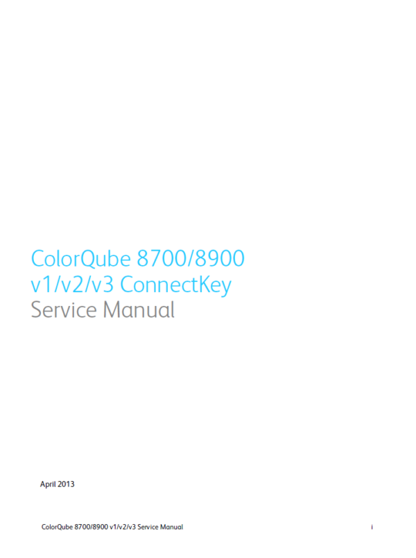 Service manual Xerox ColorQube 8700 8900 v1v2v3 ConnectKey