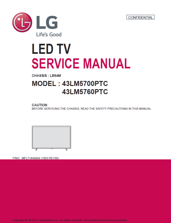 Service manual 43LM5700PTC, 43LM5760PTC (CHASSIS : LB94M)