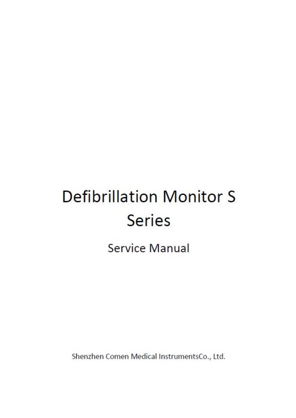 Service manual Comen Defibrillation Monitor S8