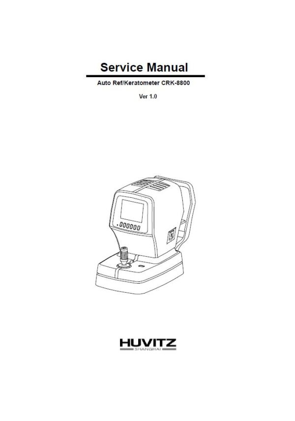 Service manual Huvitz CRK-8800