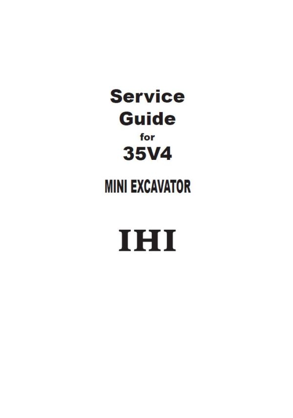 Service manual 35V4 IHI Mini Excavator