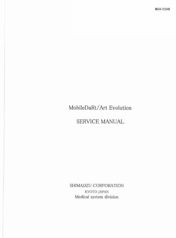 Service manual Shimadzu MobileDaRt / Art Evolution