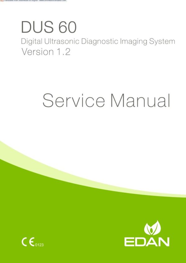 Service manual Edan – DUS 60
