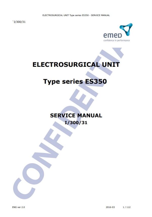 Service manual Emed ES350