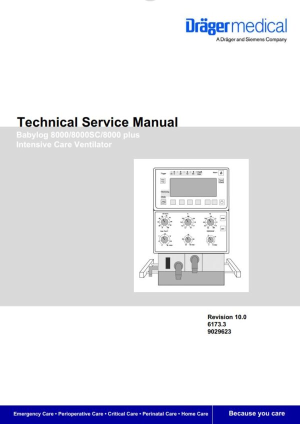 Service manual Draeger Babylog 8000, 8000SC, 8000 plus