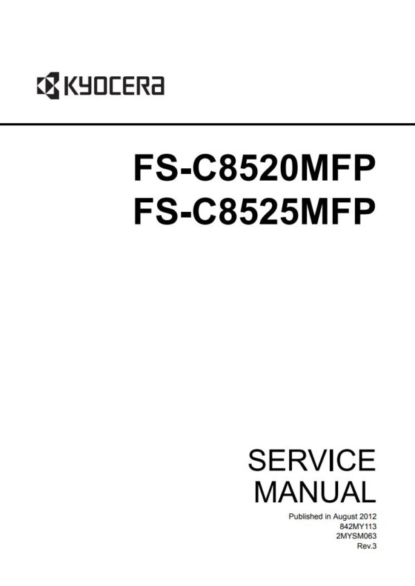Service manual KYOCERA FS-C8520MFP, FS-C8525MFP