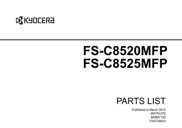 Parts List KYOCERA FS-C8520MFP, FS-C8525MFP