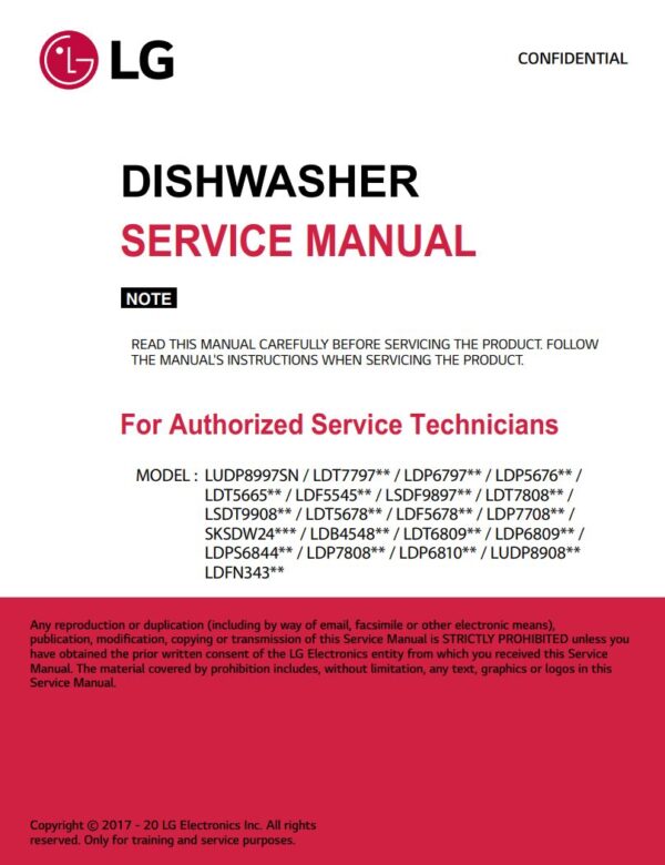 Service manual LG LUDP8997SN, LDT7797, LDP6797, LDP5676, LDT5665, LDF5545