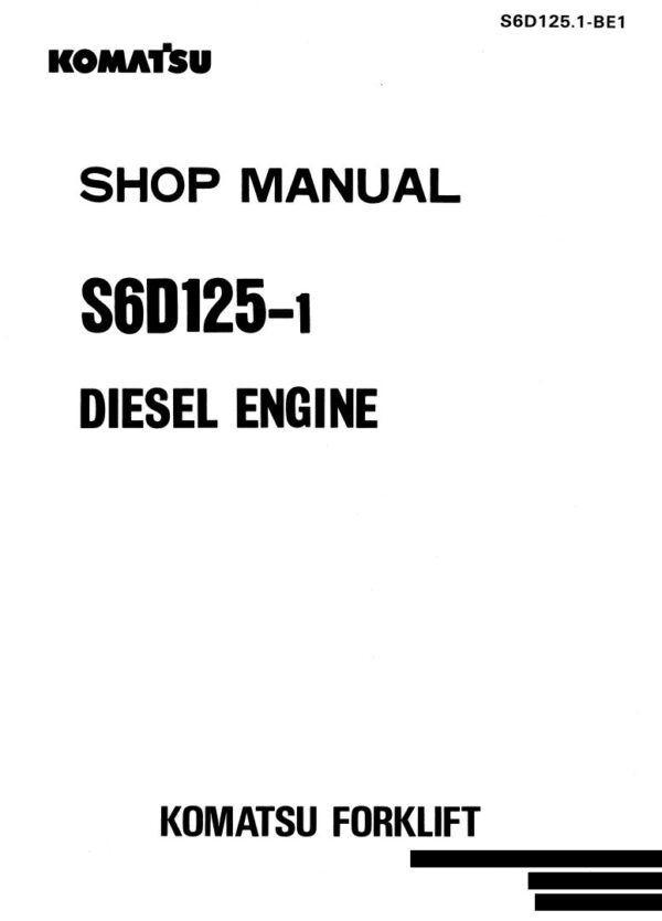 Service manual Komatsu S6D125-1 Engine (S6D125.1-BE1)
