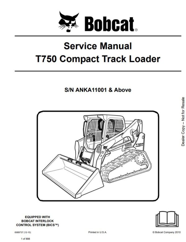 Service manual Bobcat T750 Compact Track Loader