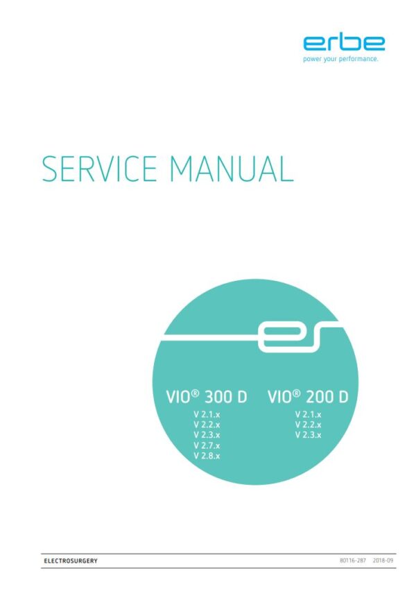 Service manual ERBE VIO 300D, VIO 200D