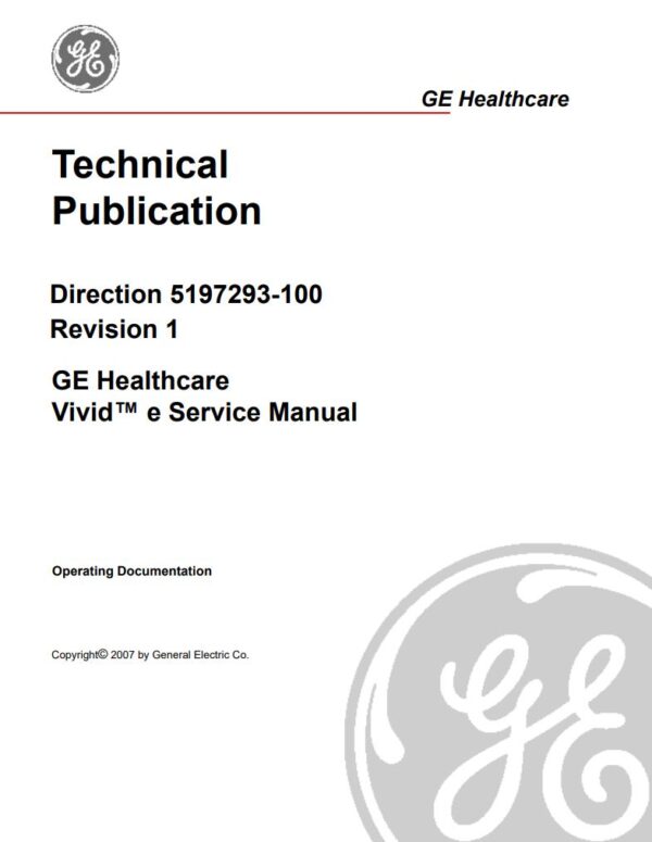 Service Manual GE Vivid E series