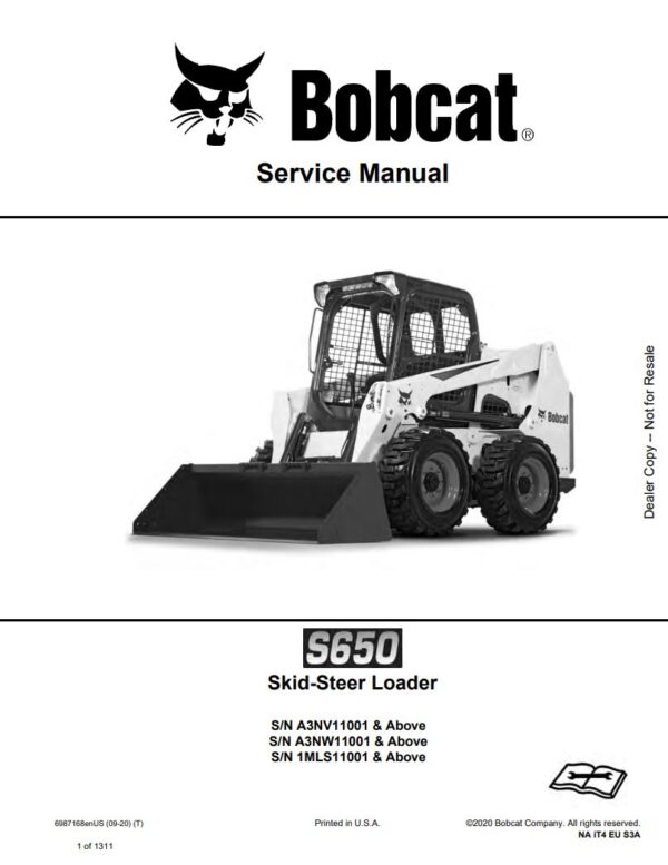 Service manual Bobcat S650 Skid-Steer