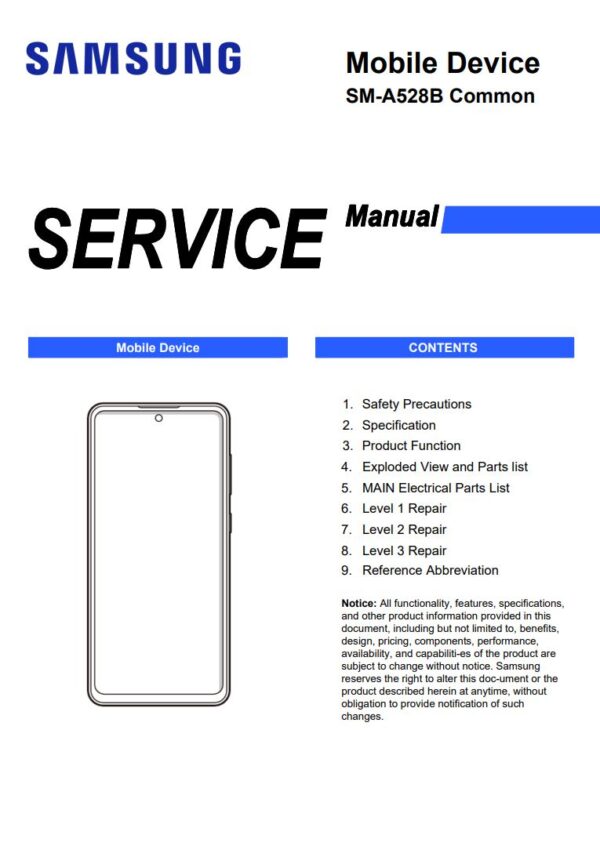 Service manual Samsung Galaxy A52s 5G (SM-A528B)