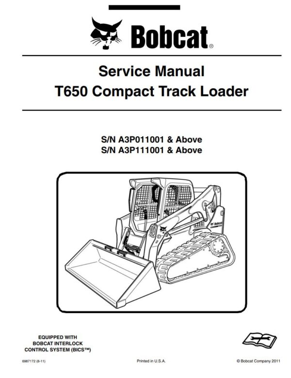 Service manual Bobcat T650 Compact Track Loader
