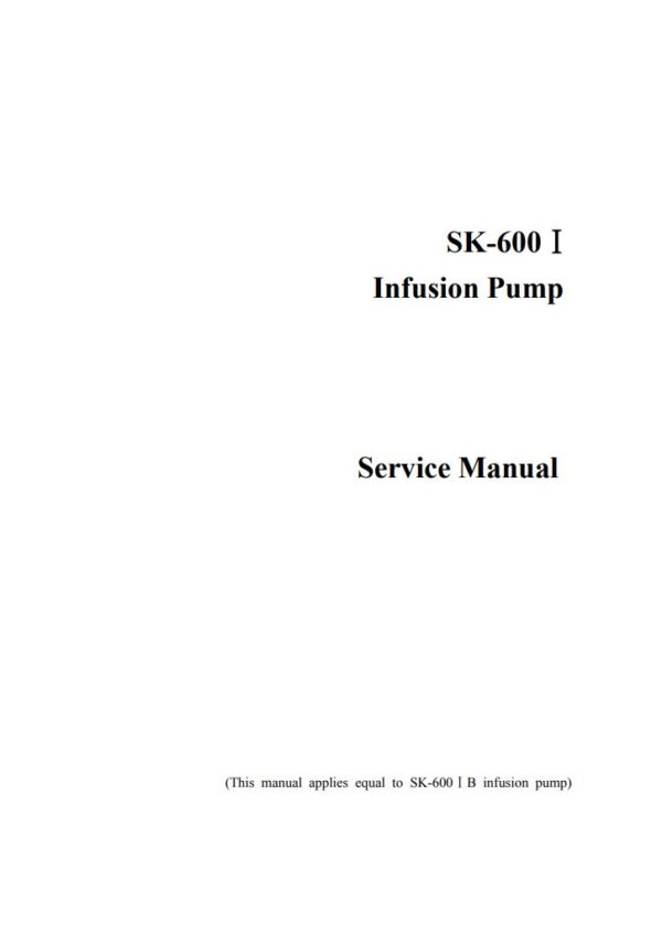 Service Manual Mindray SK-600I
