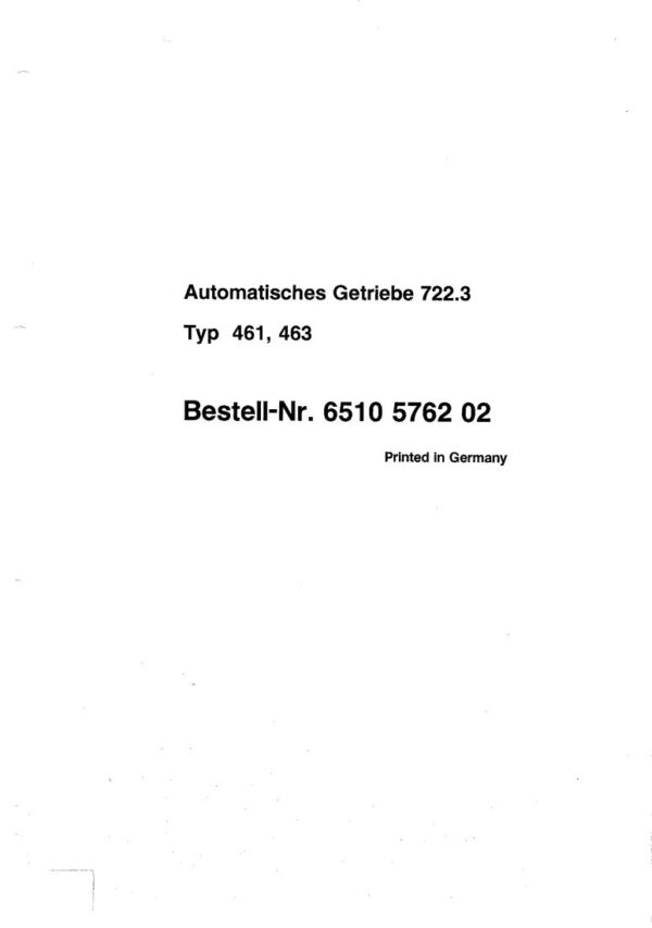 Service manual 722.3 Mercedes Automatic 4G-Tronic transmission
