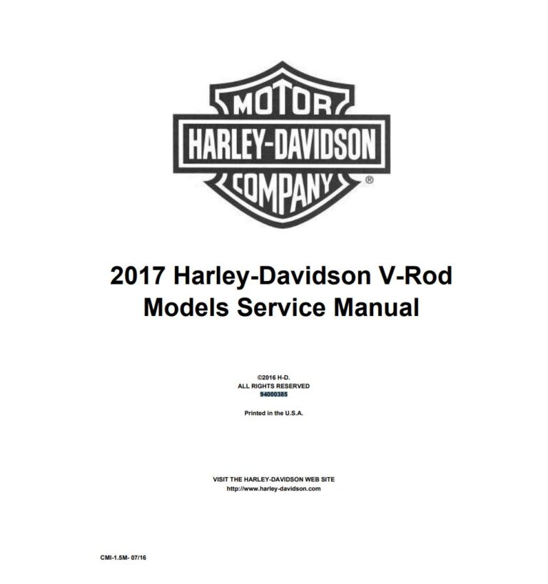 Service manual 2020 Harley-Davidson Touring Models, Road King, Street ...