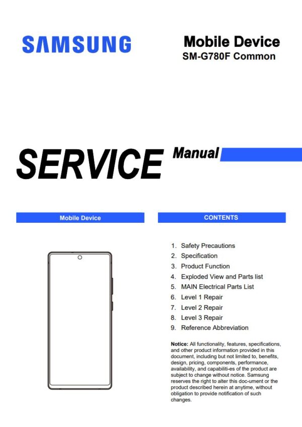 Service manual Samsung Galaxy S20 FE (SM-G780F)