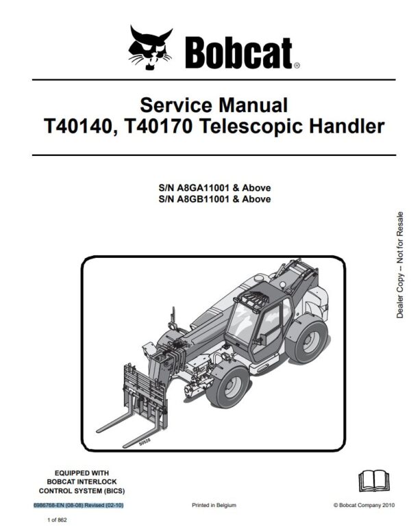 Service manual Bobcat T40140, T40180 Telescopic Handler