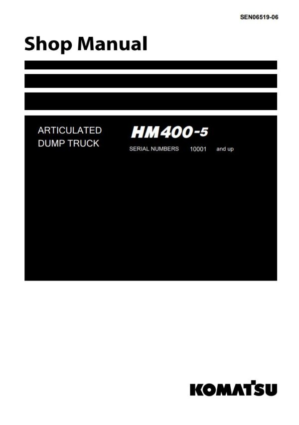 Service manual Komatsu HM400-5 (SEN06519-06)