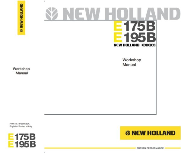 Service manual New Holland E175B, E195B Excavator