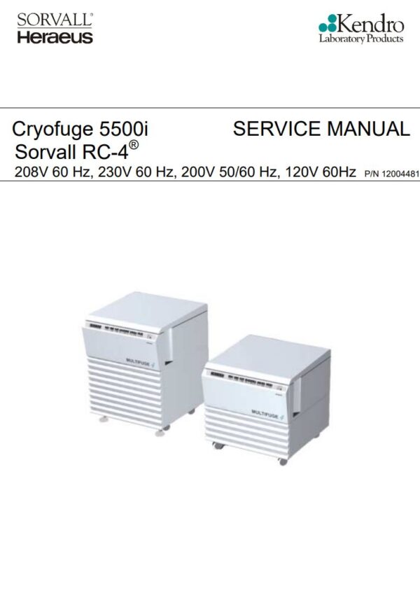 Service manual Heraeus Cryofuge 5500i (Sorvall RC-4)