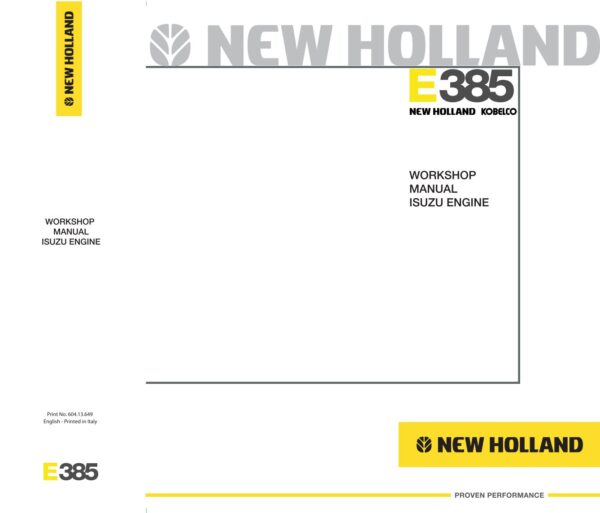 Service manual New Holland E385 (4HK1-6HK1) Isuzu Engine