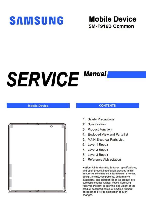 Service manual Samsung Galaxy Z Fold 2 (SM-F916B)