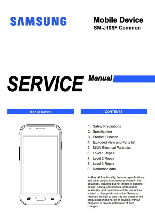 Service manual Samsung Galaxy J1 Mini Prime (SM-J106F)