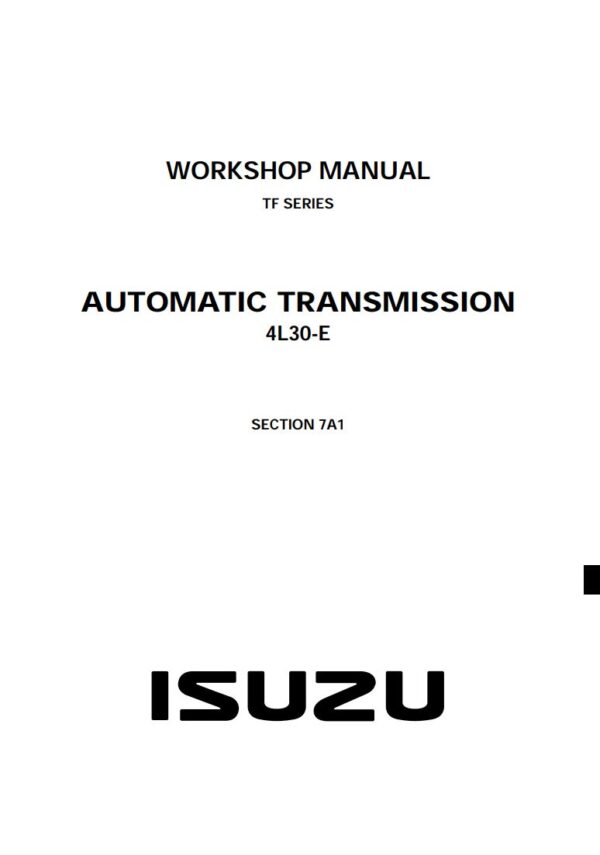 Service manual Isuzu 4L30-E Automatic Transmission