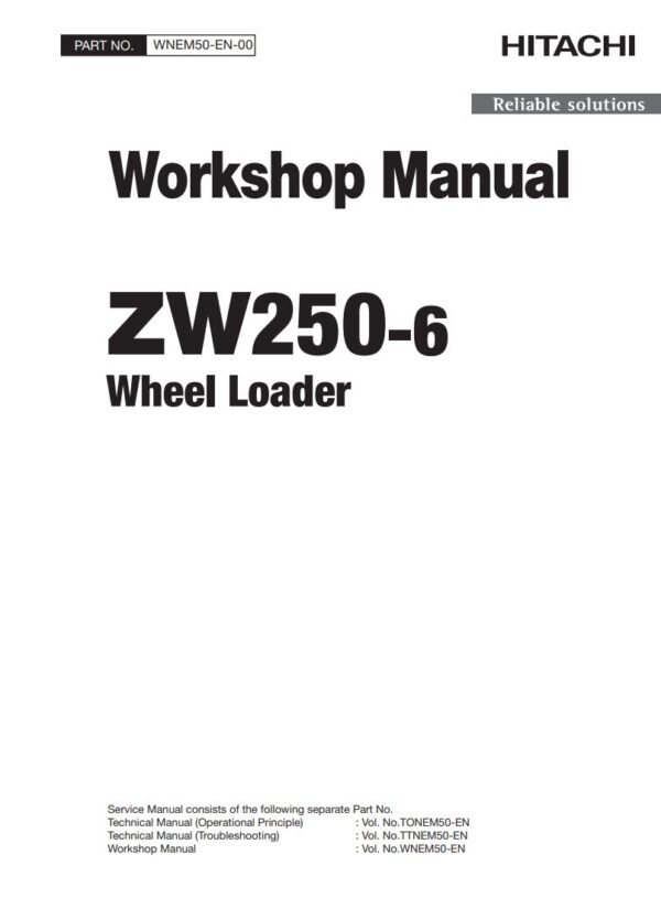 Service manual Hitachi ZW250-6 Wheel Loader