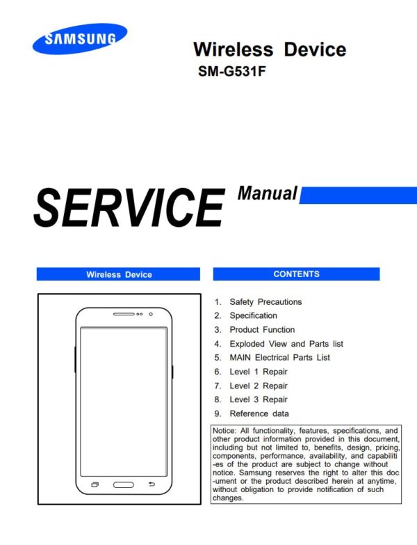 Service manual Samsung Galaxy Grand Prime VE (SM-G531F)