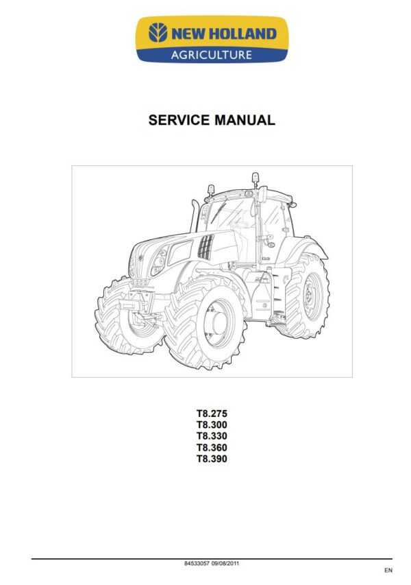 Service manual NEW HOLLAND T8.330, T8.300, T8.275, T8.360, T8.390