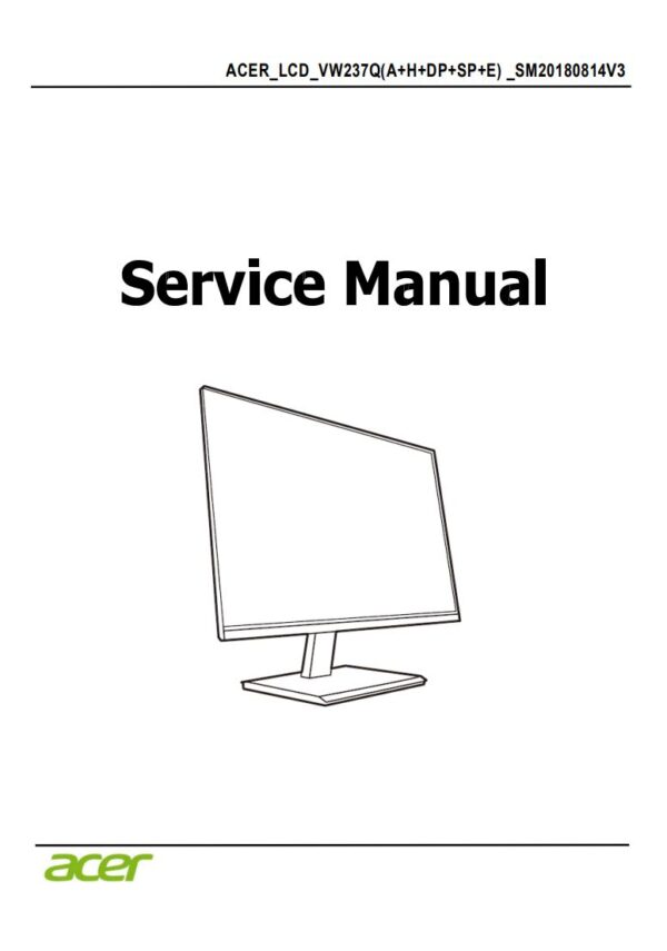 Service manual Acer VW237Q (SM20180814V3)