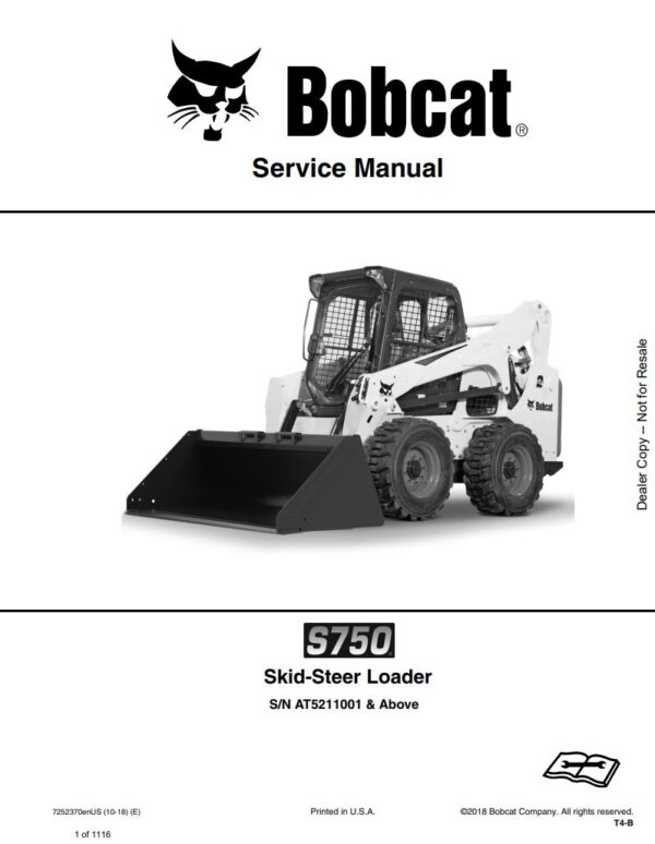 Service manual Bobcat S750 (AT5211001) Skid-Steer Loader