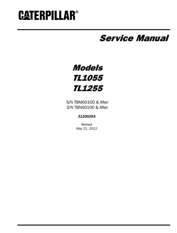 Service manual Caterpillar Cat TL1055, TL1255 (TBM00100, TBN00100)