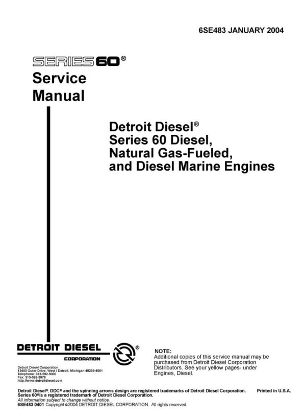 Service manual Detroit Diesel 60 Series