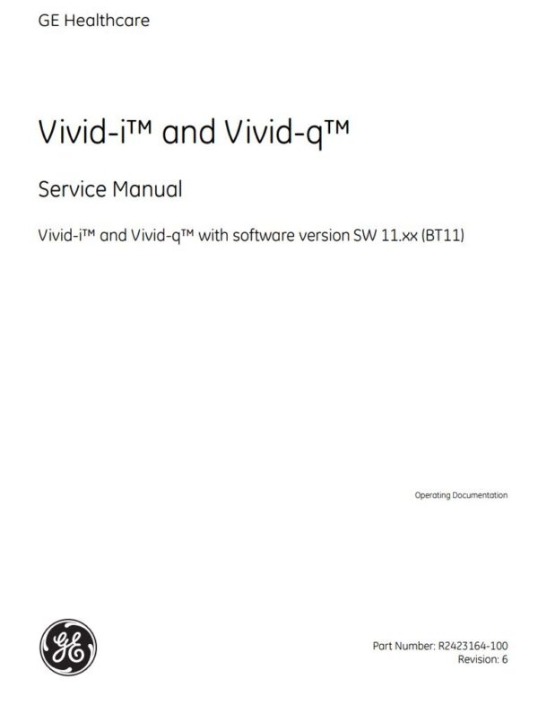 Service manual GE Vivid i and Vivid q Ultrasound Machine