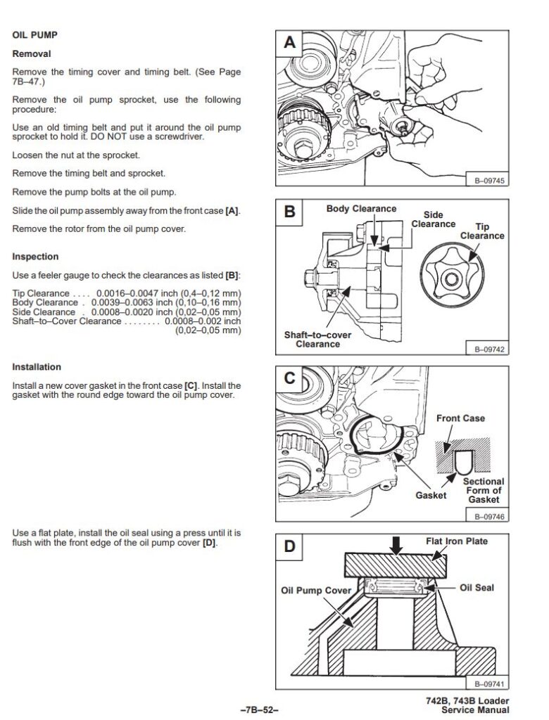 Service manual Bobcat 742B, 743B Skid Steer Loader