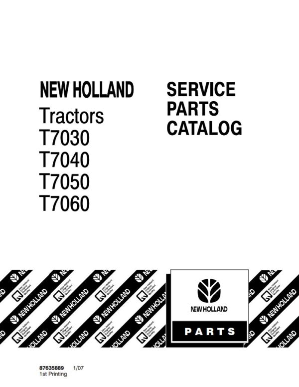 Parts Manual New Holland T7030, T7040, T7050, T7060