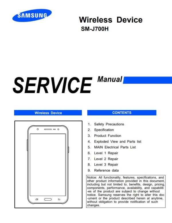 Service manual Samsung Galaxy J7 (SM-J700H)