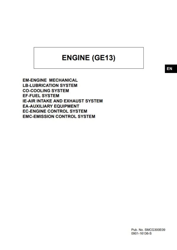 Service manual Nissan GE13 Diesel Engine