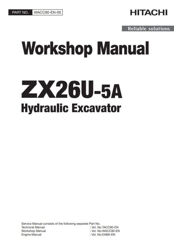 Service manual Hitachi ZX26U-5A Excavator