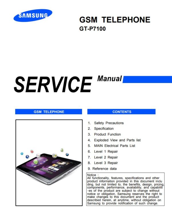 Service manual Samsung Galaxy Tab 10.1v (GT-P7100)