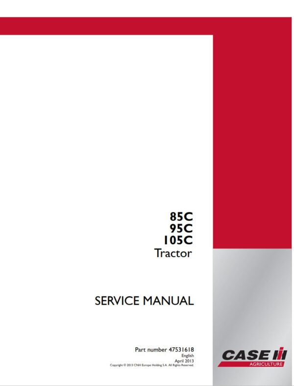 Service manual Case IH 85C, 95C, 105C Tractor